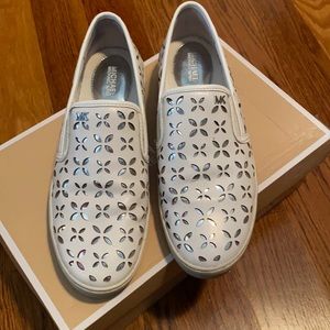 Micheal kors white and silver sneakers